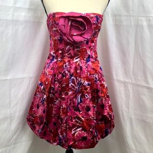 NWT BCBG Max Azria Floral Strapless Mini Dress 0